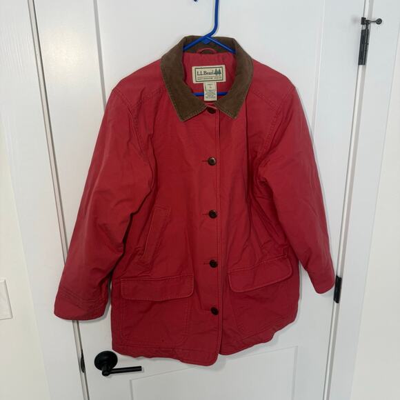 VTG LL Bean Heavyweight Canvas Barn Chore Jacket, Corduroy Collar, Insualted - Picture 4 of 14